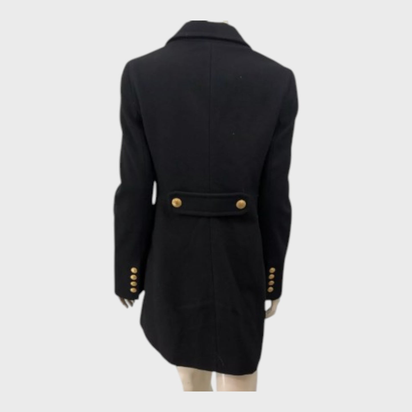 Branded Black A Line Coat - Size 8