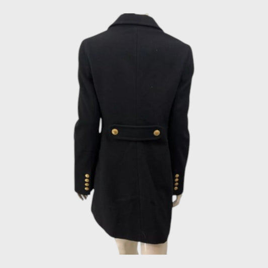 Branded Black A Line Coat - Size 8