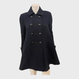 Branded Navy Military Coat - Size 8