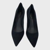 Branded Navy Sleek Suede Court Shoes - UK6