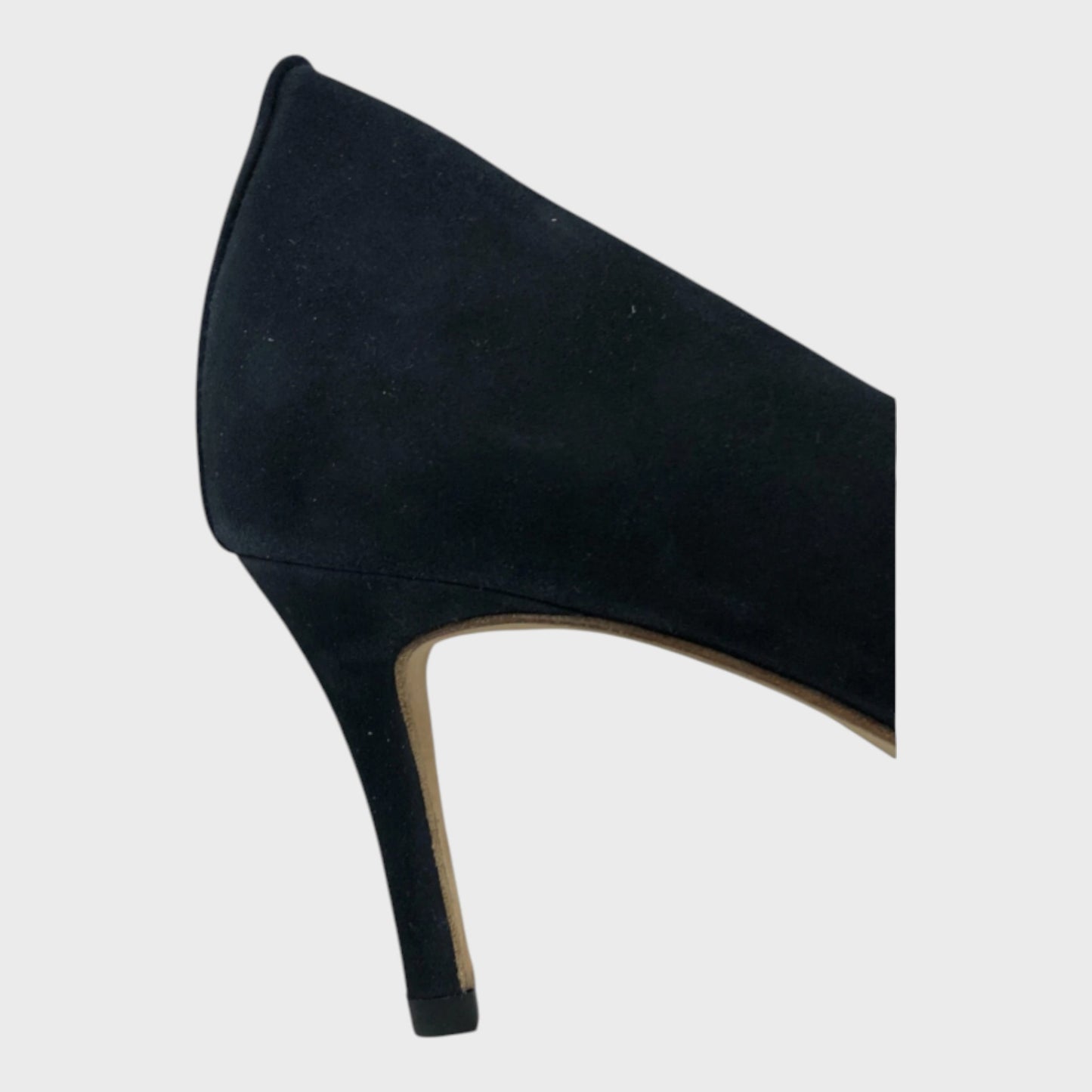 Branded Navy Sleek Suede Court Shoes - UK6