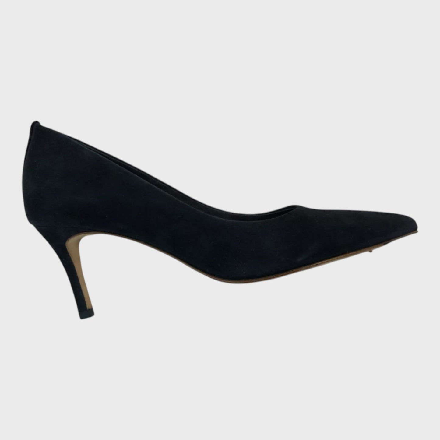 Branded Navy Sleek Suede Court Shoes - UK6