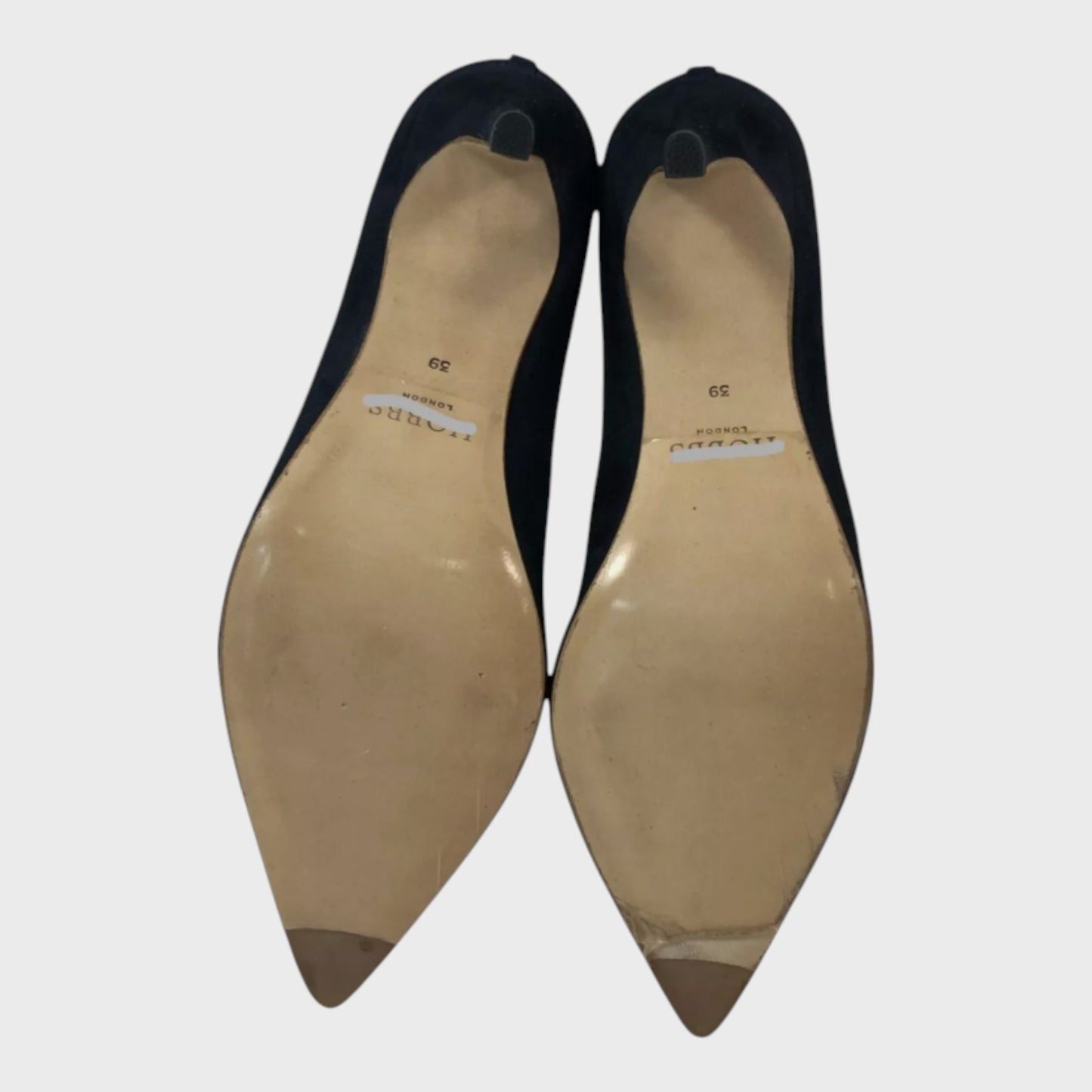 Branded Navy Sleek Suede Court Shoes - UK6
