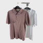 RIVER ISLAND Men's Ribbed Polo Shirt White Pink Grey Stretch Casual 3PCS