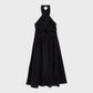 River Island Black Linen Halterneck Midi Dress