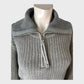 GREY Knitted Pullover Jumper Women's Size UK 12 Half-Zip Long Sleeve