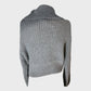 GREY Knitted Pullover Jumper Women's Size UK 12 Half-Zip Long Sleeve