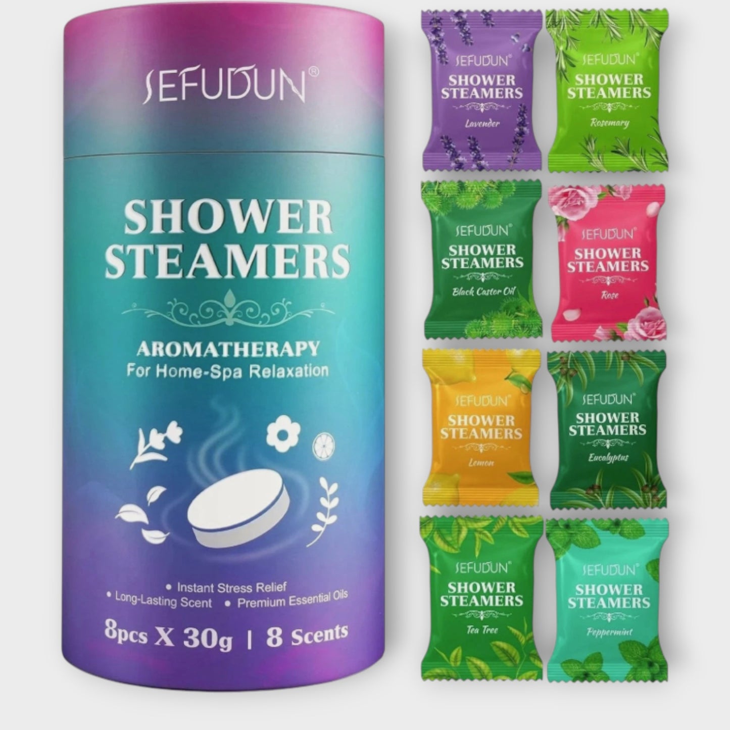 Sefudun Shower Steamers 8 Pack Aromatherapy For Home Relaxation With Essential Oils