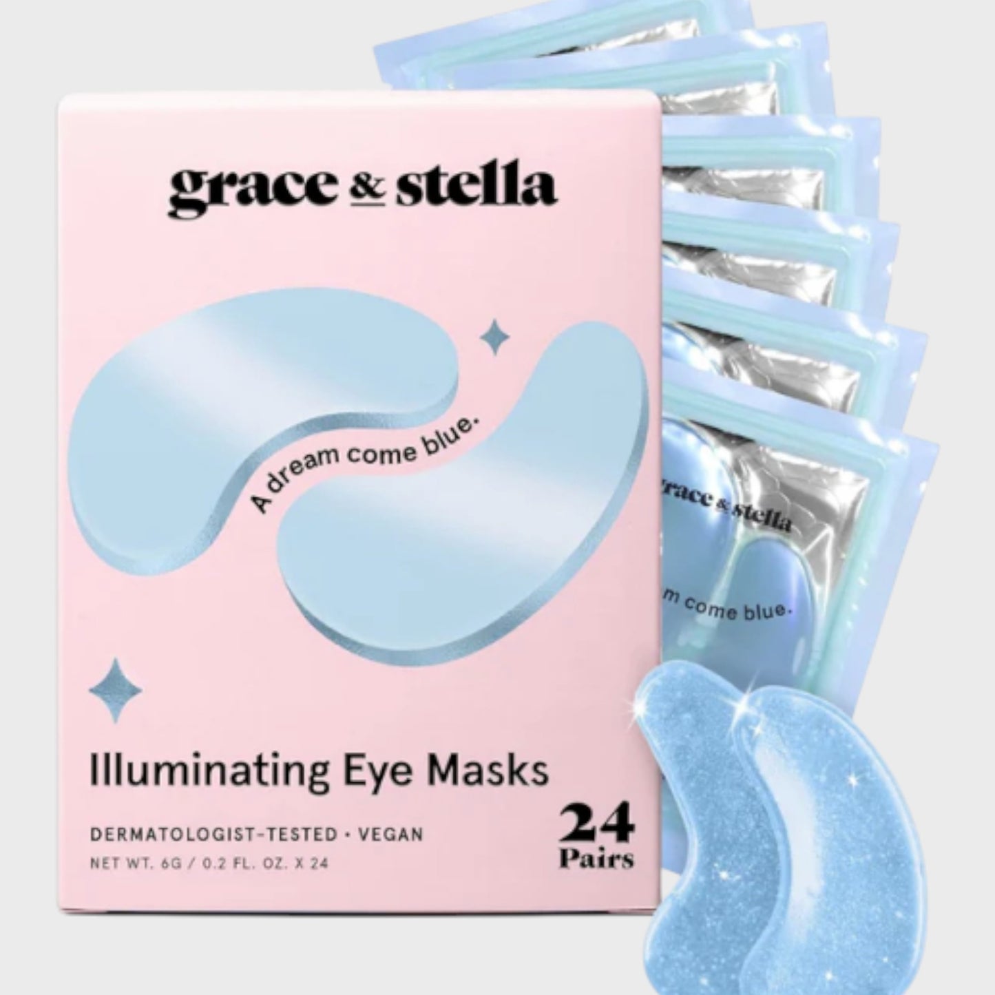 Grace & Stella Illuminating Blue Under Eye Masks Pack of 24