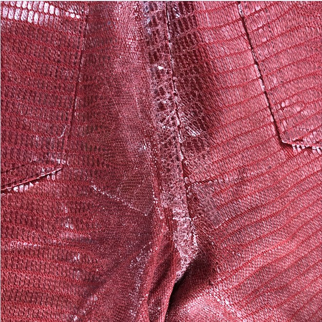 River Island Red Metallic Snake Print Jeans