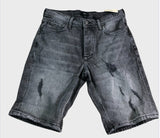 River Island Black Slim Fit Ripped Denim Shorts - Size 28