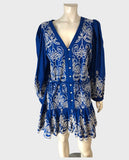 River Island Blue Broderie Shirt Dress - Size 10