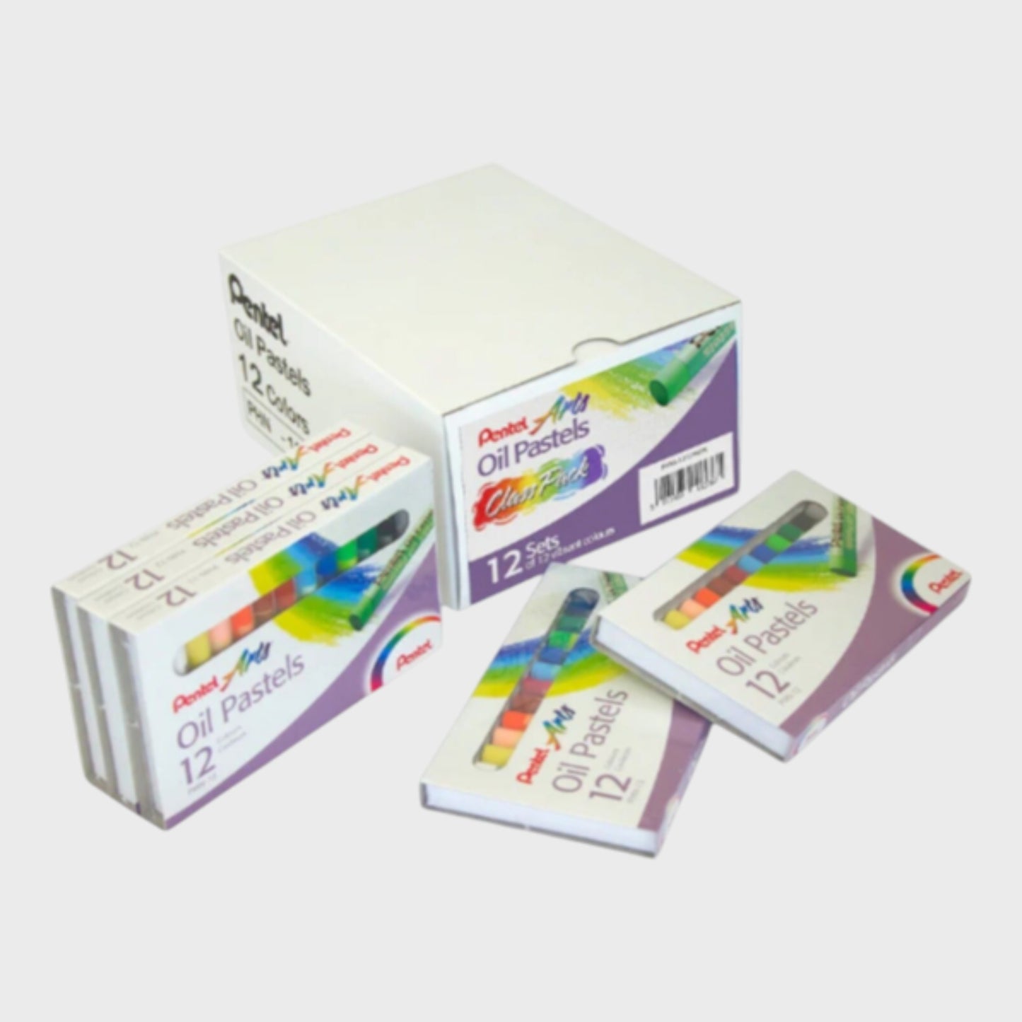 Pentel Arts Oil Pastels Class Pack - 12 Sets of 12 Vibrant Colours