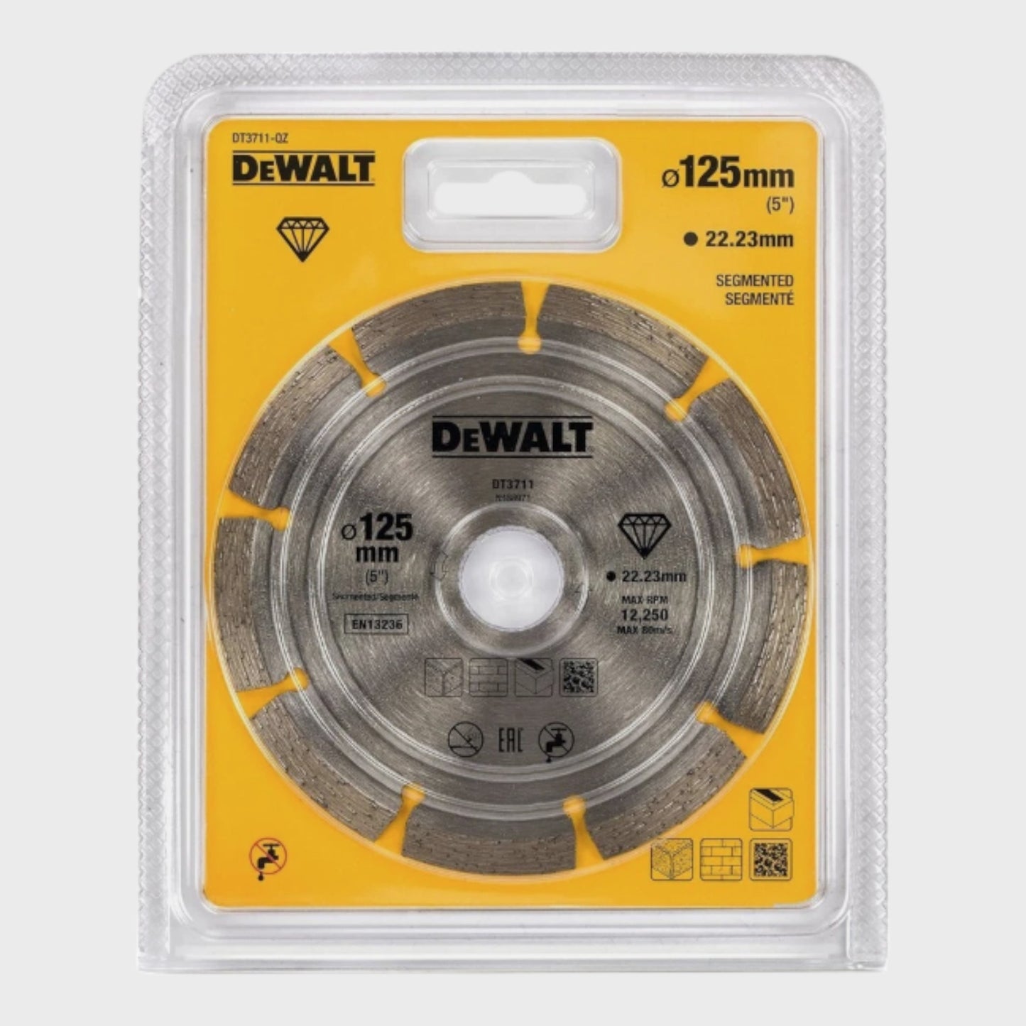 DEWALT Universal Segmented Diamond Cutting Disc - 125mm x 22.23mm