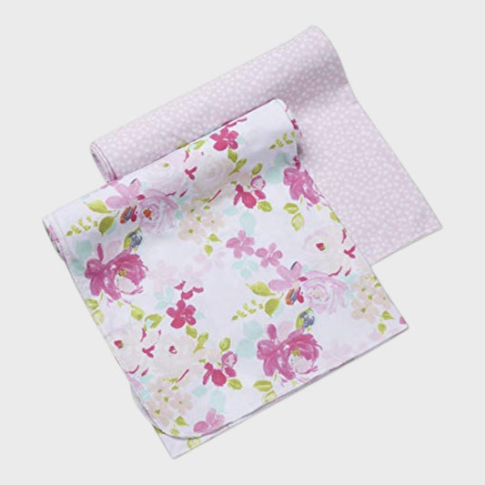 BREATHABLEBABY Active Swaddle Blanket Wrap Pink Bloom Two Pack