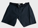 River Island Navy Belted Chino Shorts - Size UK 42"