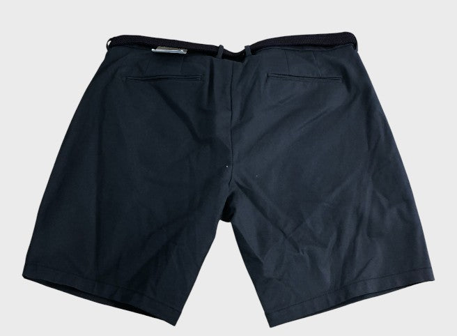 River Island Navy Belted Chino Shorts - Size UK 42"