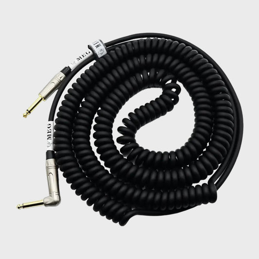 Black Coiled Guitar Cable