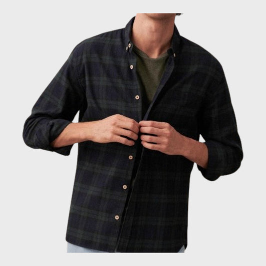 Green Branded Checked Flannel Shirt