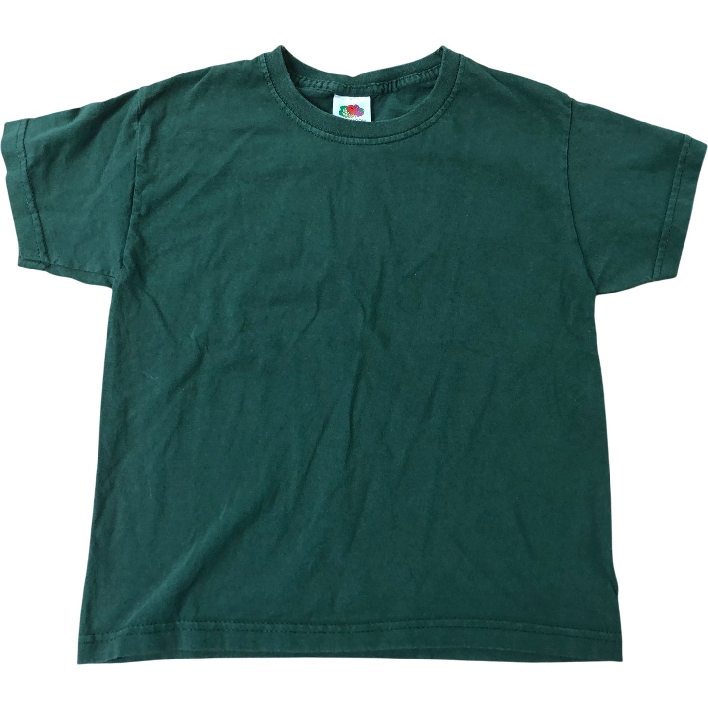 Fruit Of The Loom Green T-Shirt 5-6 Years Kids Casual Cotton Top