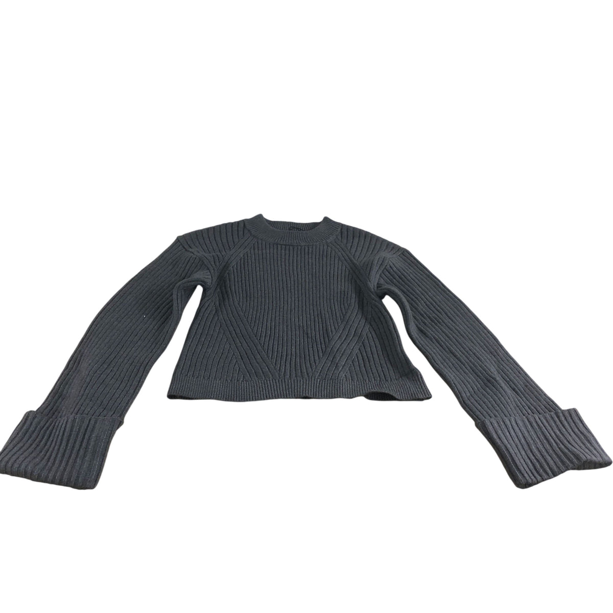 River Island XS Black Satin Slip Dress With Grey Crop Jumper Set