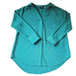 Women's Green Open Collared Shirt Size M