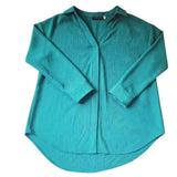 Women's Green Open Collared Shirt Size M