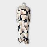 FLORAL Midi Dress Women's Long Sleeve Ruffle Hem Print