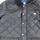 Branded Quilted Puffer Jacket Men's Black Button Fastening Size Medium