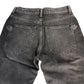 Embroidered Embellished Floral Jeans UK6 Women's Black Stretch Denim