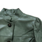 Green Leather Puff Sleeve Jacket Size S
