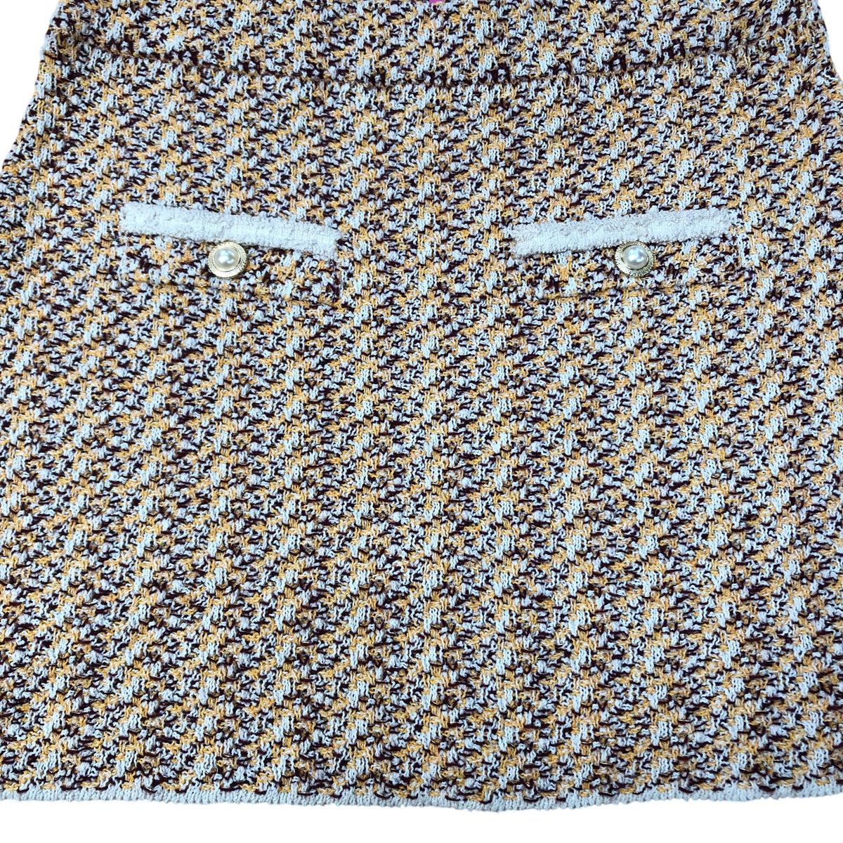 River Island Tweed Mini Skirt Women's Textured Pattern Two Pocket