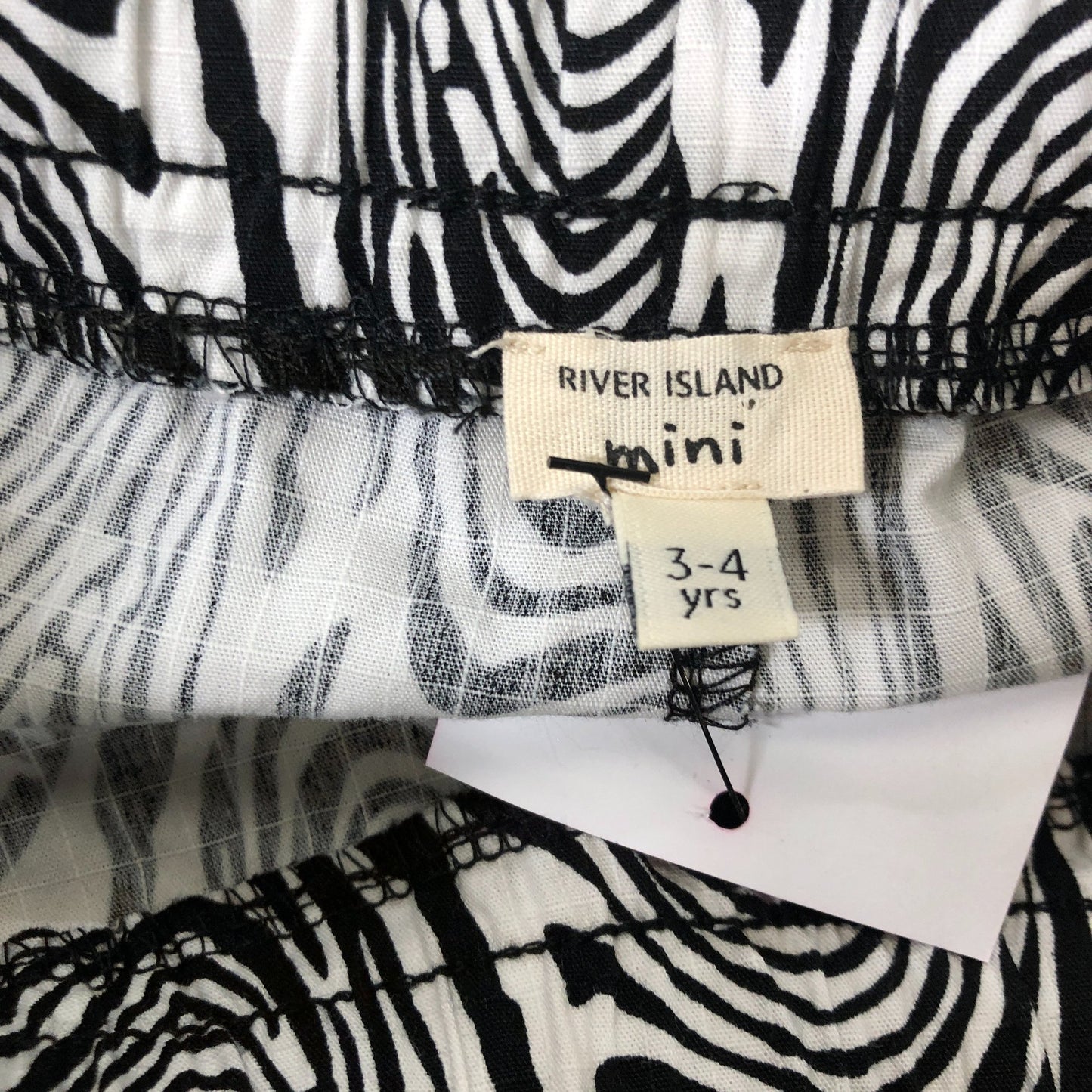 River Island Mini 3-4 Years Boys Black And White Swirl Pattern Shorts