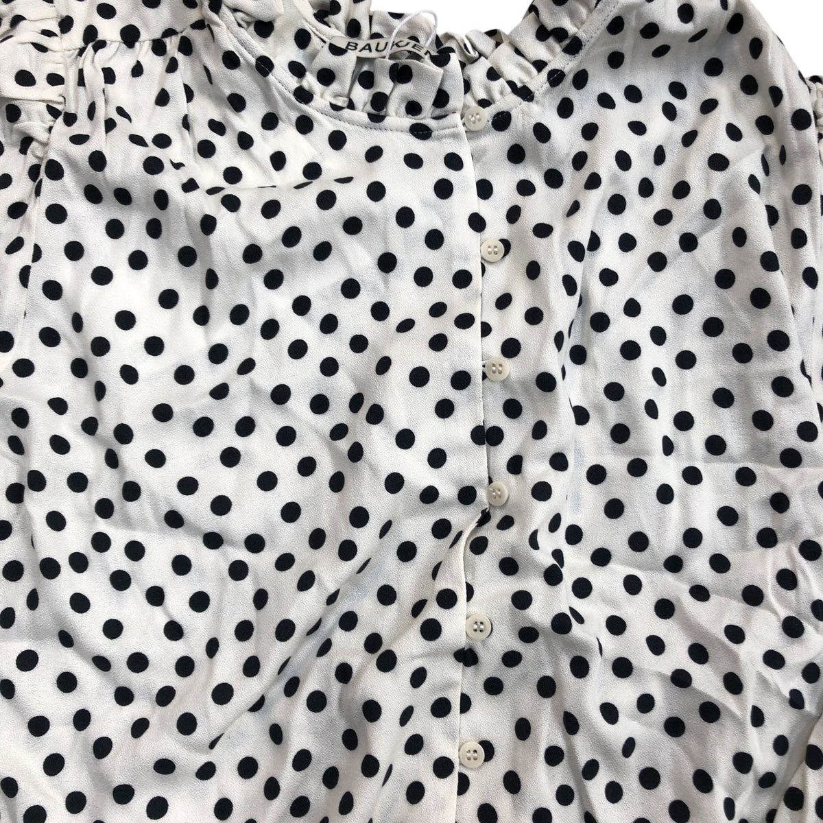 Baukjen Polka Dot Blouse Size 18 Women's Ruffled Neck Long Sleeve Top