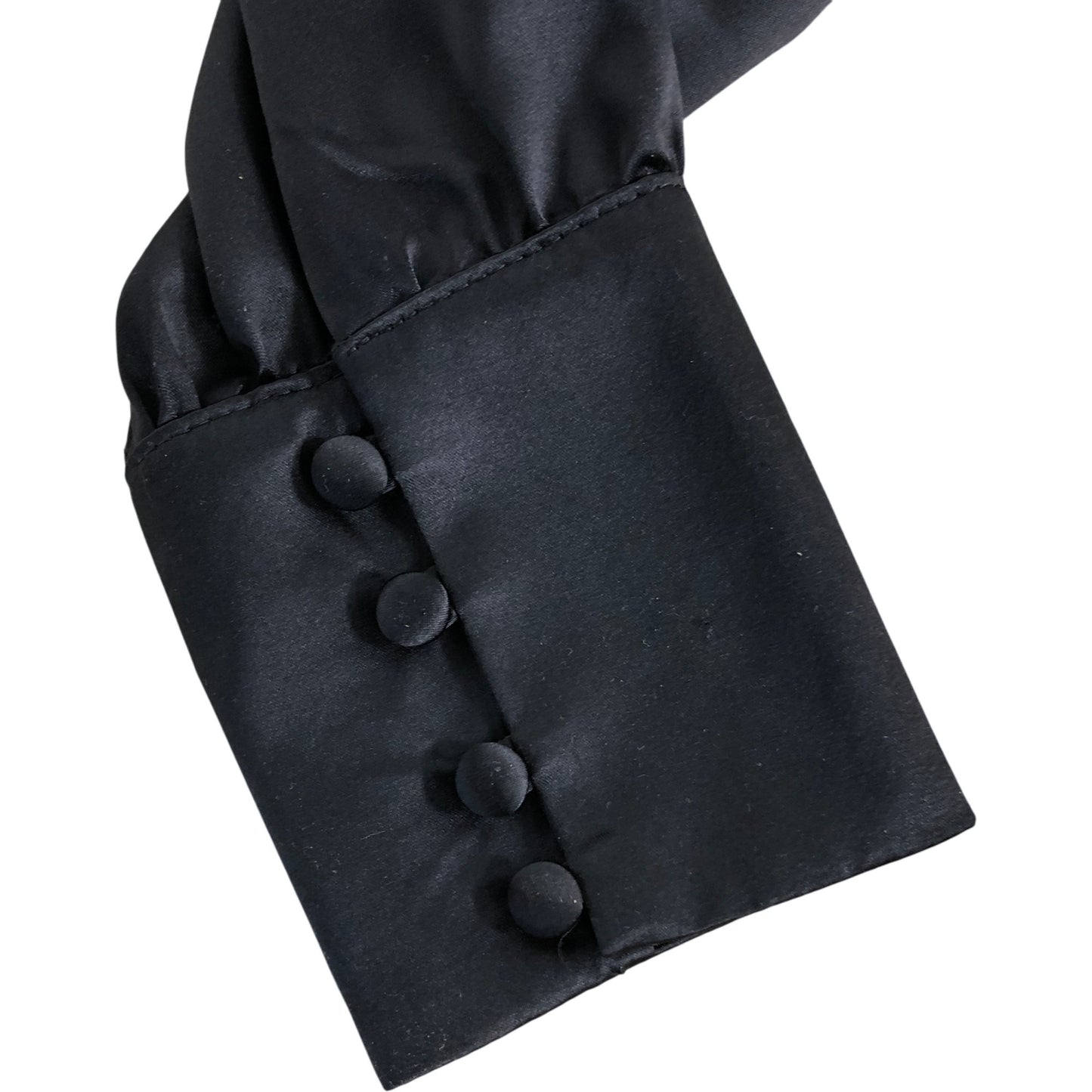 River Island Off Shoulder Blouse UK6 Women's Black Satin Long Sleeve Top