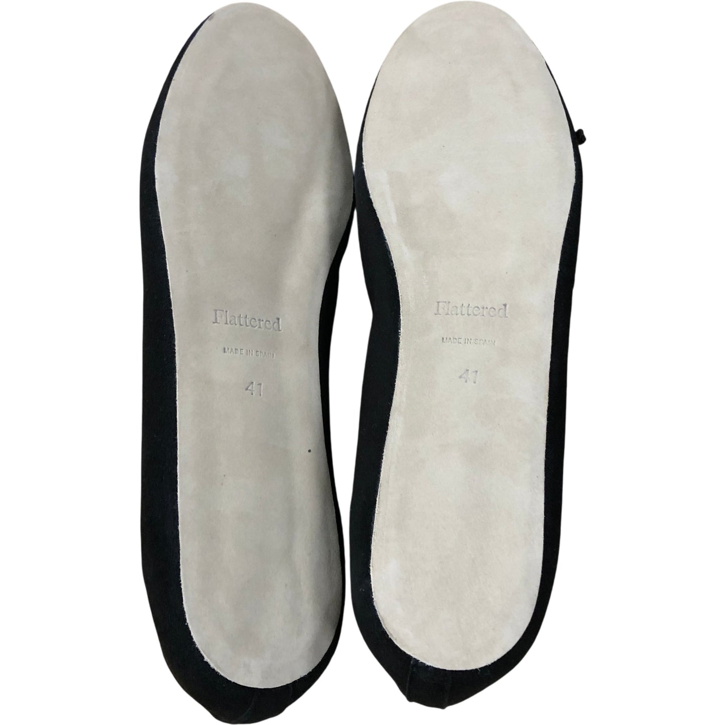 Flattered Black Suede Ballerina Flats UK 7 Women's Comfortable Stylish Footwear