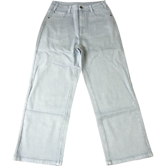 Weird Fish Souline Wide Leg Cropped Jeans Size 10 Women's Skyway Blue