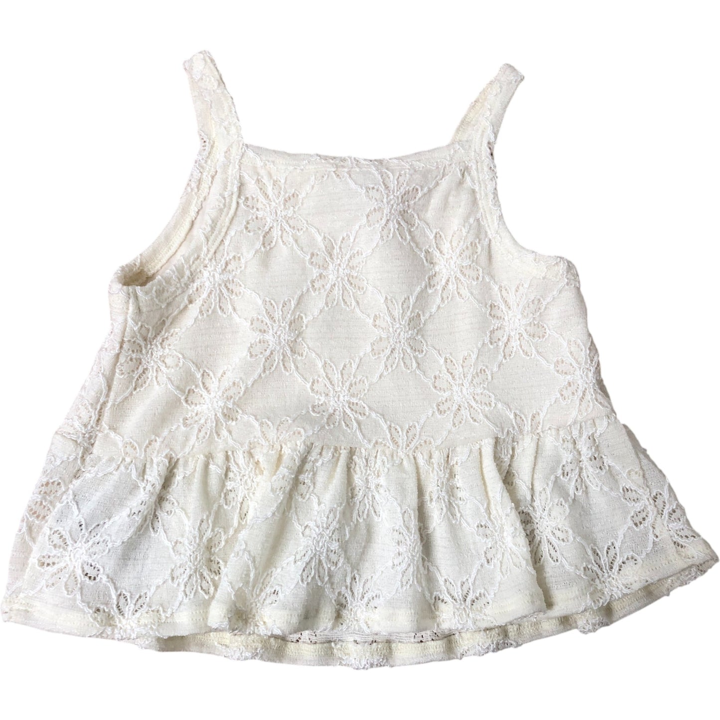River Island Baby Girls Cream Floral Ruffle Top Size 18-24 Months