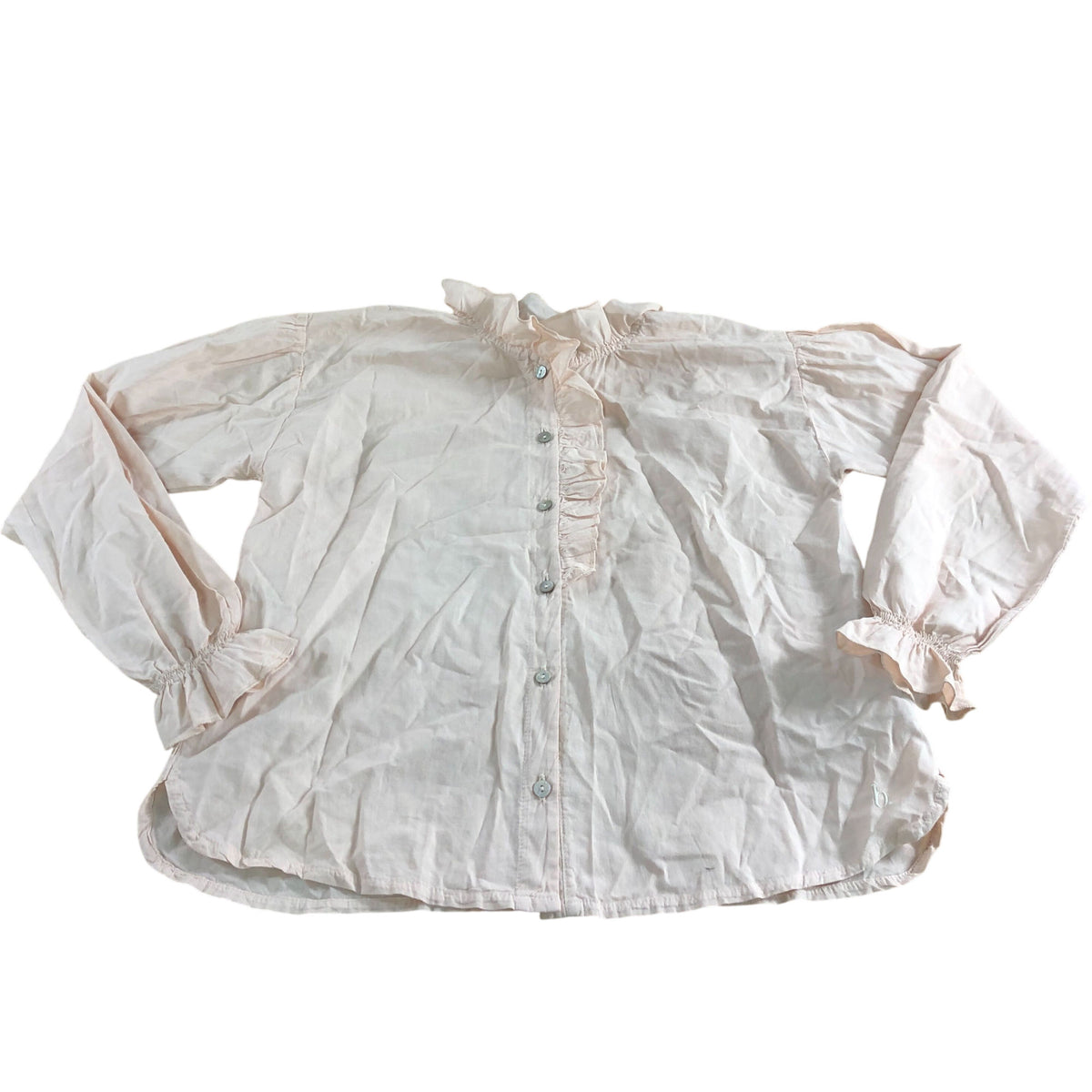 Búho Ruffle Blouse Light Pink Organic Cotton Top Age 10 Years