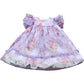 River Island Floral Dress UK6-9Mths Girls Purple Ruffle Sleeve Toddler Outfit