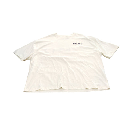 River Island Night Life T-Shirt XXl Mens White Graphic Cotton Short Sleeve