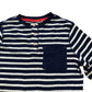 Striped Long Sleeve Top 11-12 Years Boys Cotton Navy White