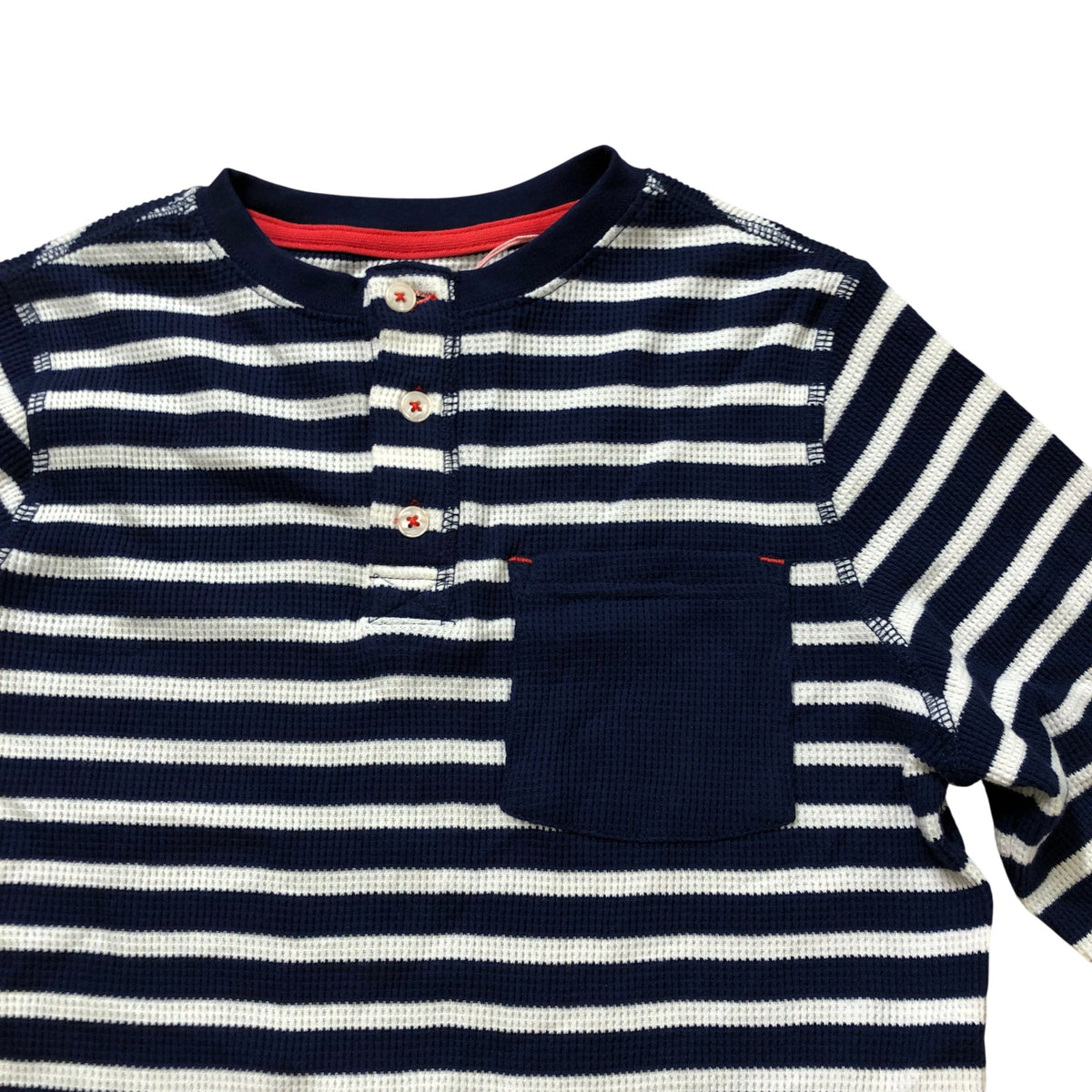 Striped Long Sleeve Top 11-12 Years Boys Cotton Navy White