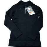 Lasting Wanda XS Womens Heavy Merino Wool Seamless Zip Neck Jumper Black
