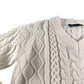 Crew Clothing Company V Neck Sweater Size 10 Women's Cream Cable Knit Style
