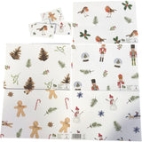 Eco Friendly Robin & Holly Gift Wrapping Paper Christmas 10 Sheets