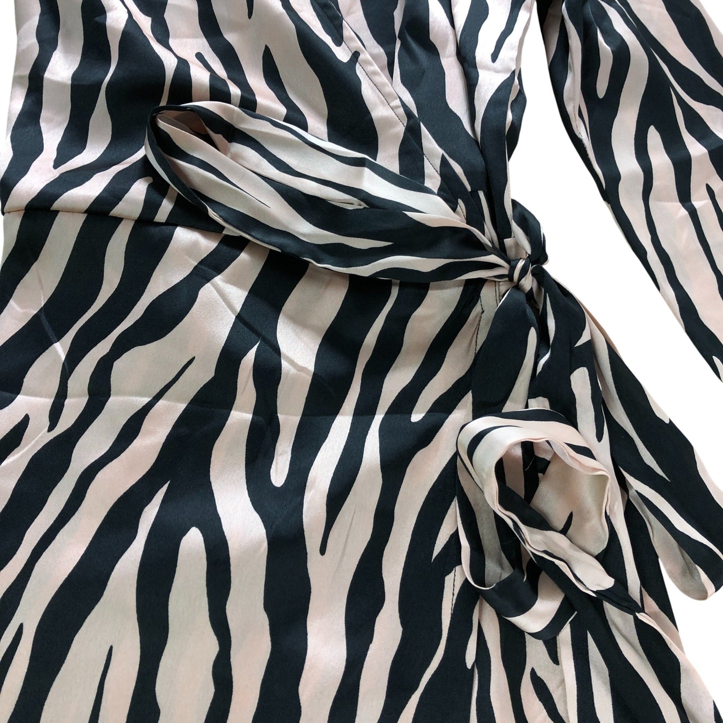 Dancing Leopard Blush Pink Zebra Print Wrap Dress - Size 10