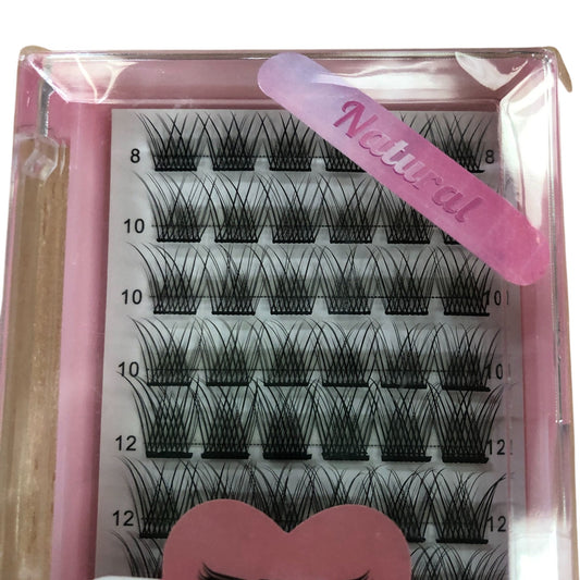 Pro Lash Beauty 72 Cluster Lashes Natural Easy to Use Soft Lash D-8-16mix