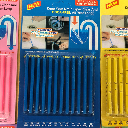 Sani Sticks Drain Cleaner 72 Count Prevent Odour and Clogs Kitchen Bath Tub