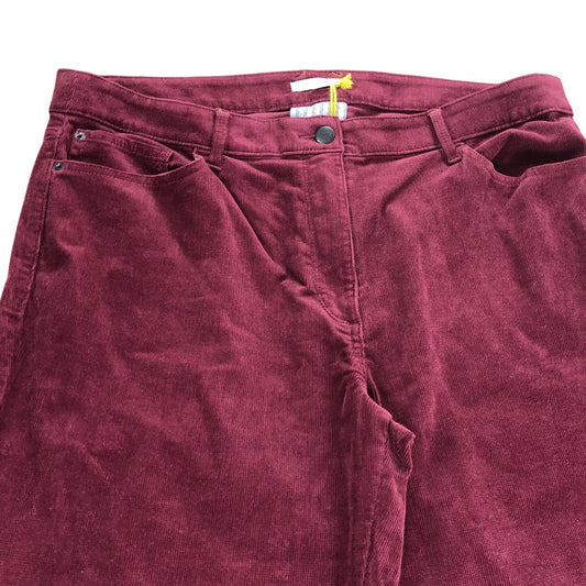 Brooke Straight Cord Trousers UK18 Mid Plum Organic Cotton